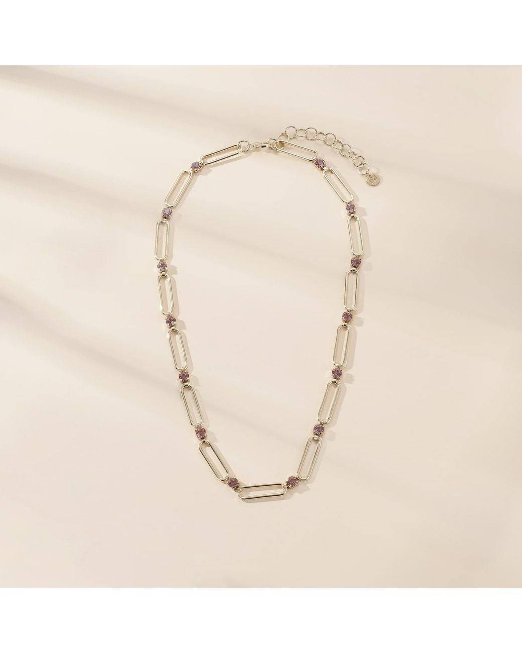 Rare Matters Jewelry Metallic Crystal Link Necklace