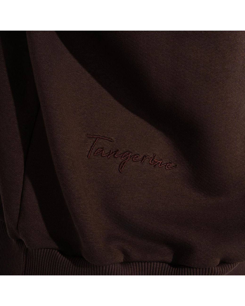 Maison Tangerine Brown Tobacco Premium Cotton Sweatshirt & Joggers Tracksuit Set For