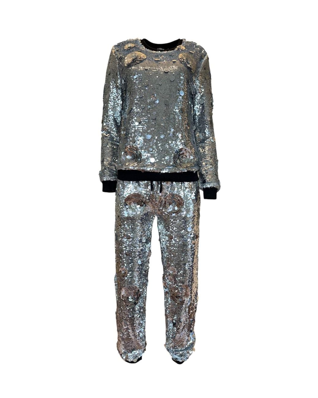 Any Old Iron Gray Petal To The Metal Sequin Joggers
