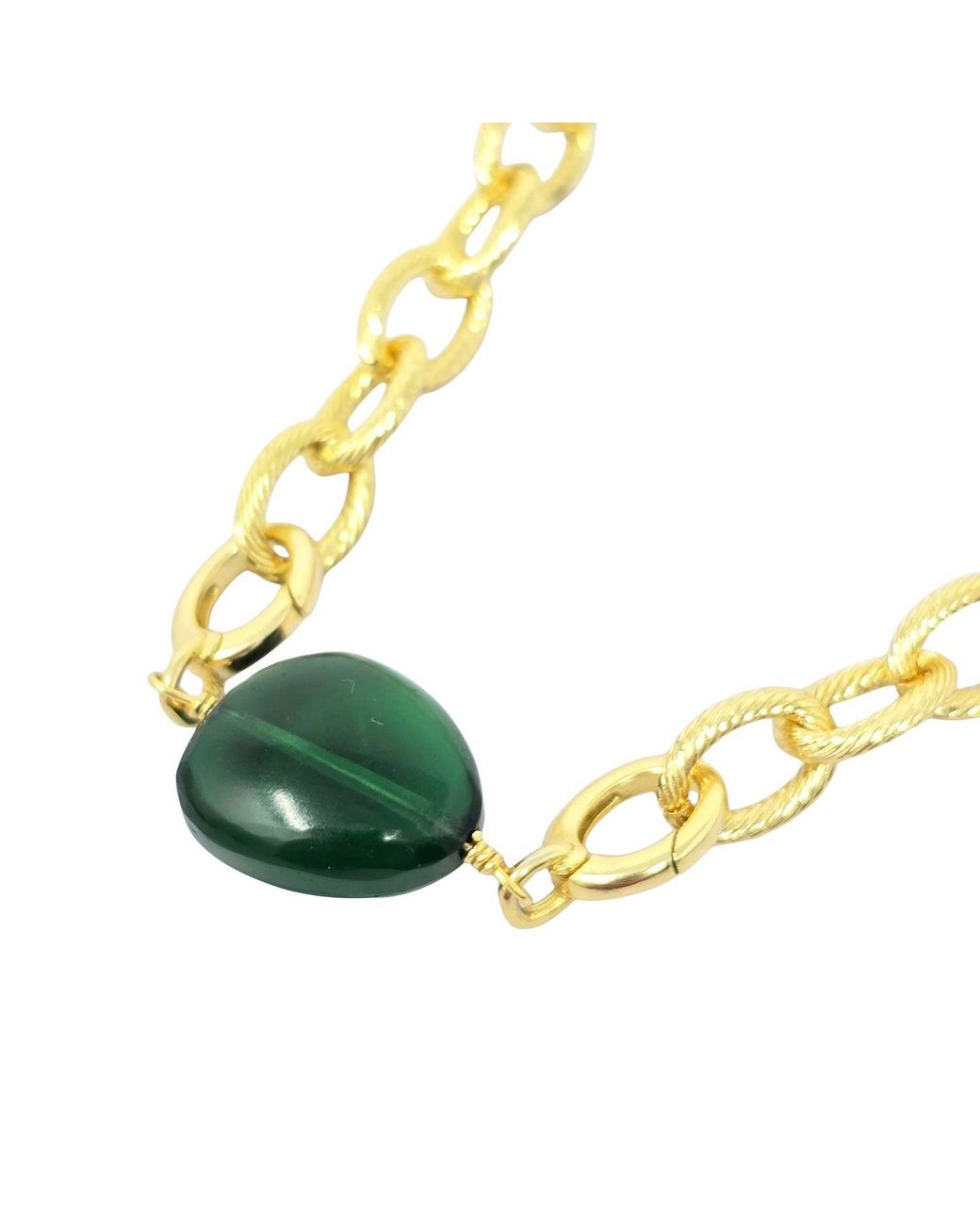 Harfi Green Emerald May Birthstone Statement Pendant Necklace