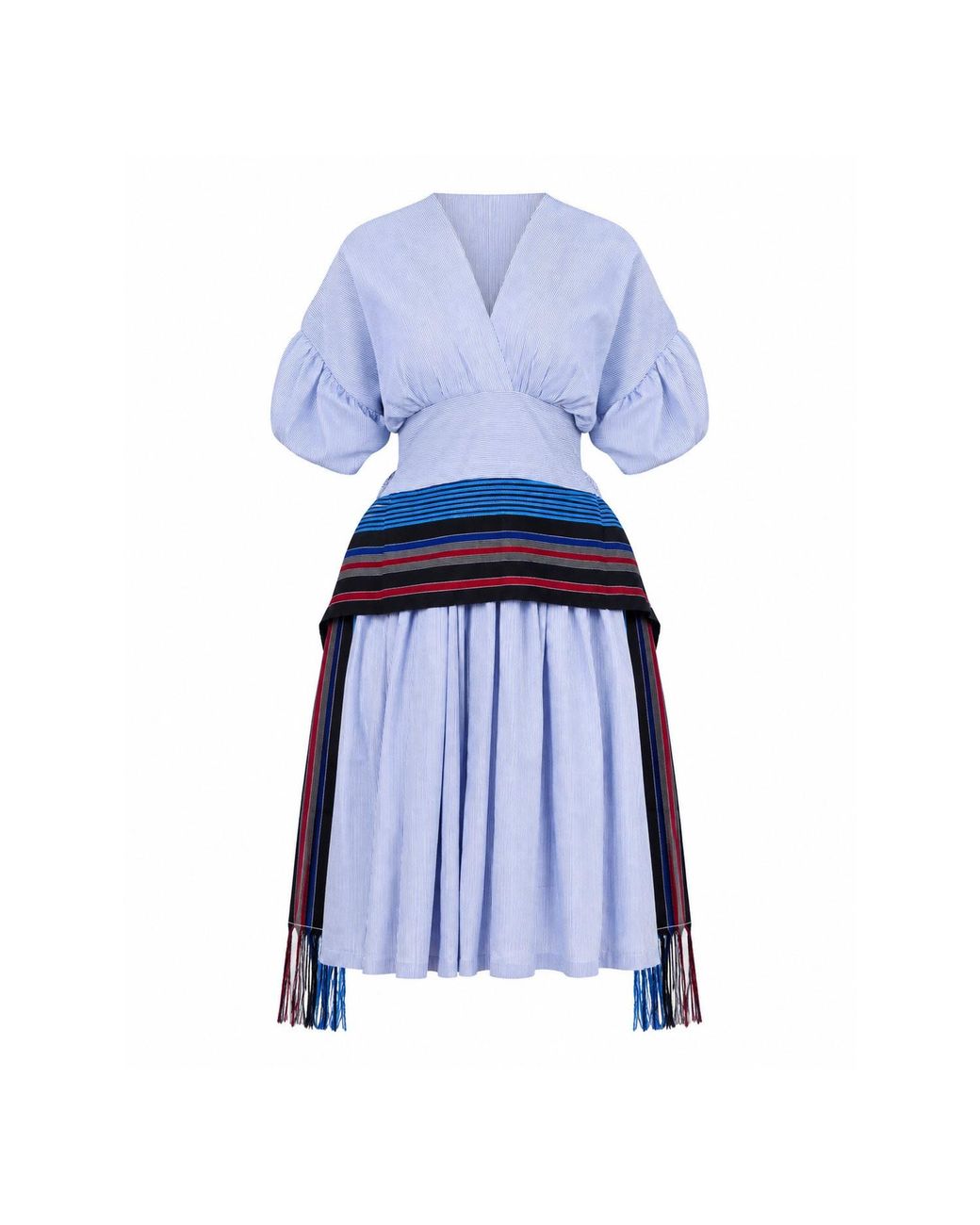 Gng Vogue Blue Zurie Stripe Flare Dress