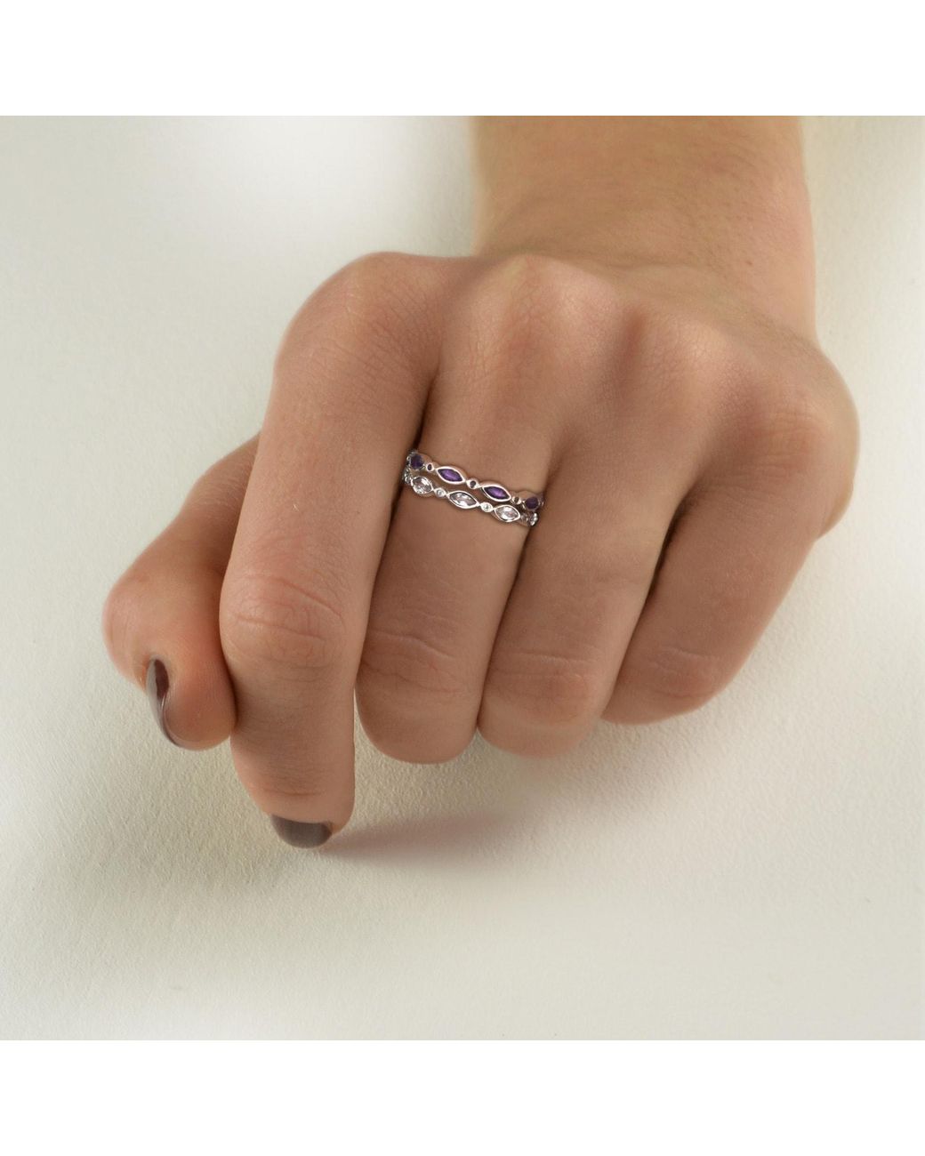The Jewellery Store London White Eternity Band With Topaz