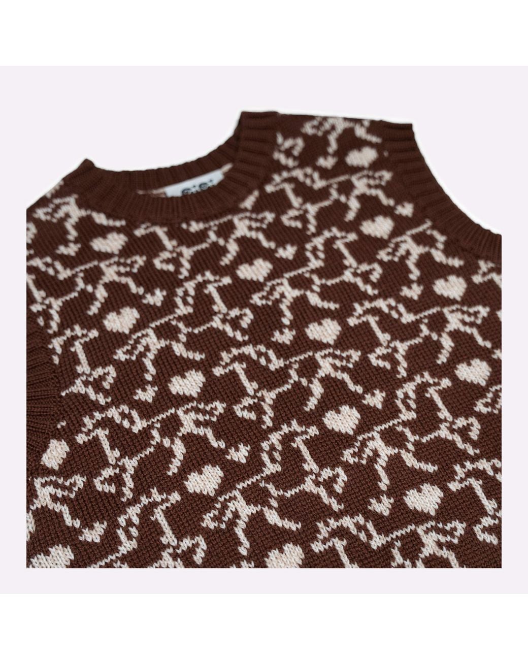 Gigi Knitwear Brown Gallop Jaquard Vest
