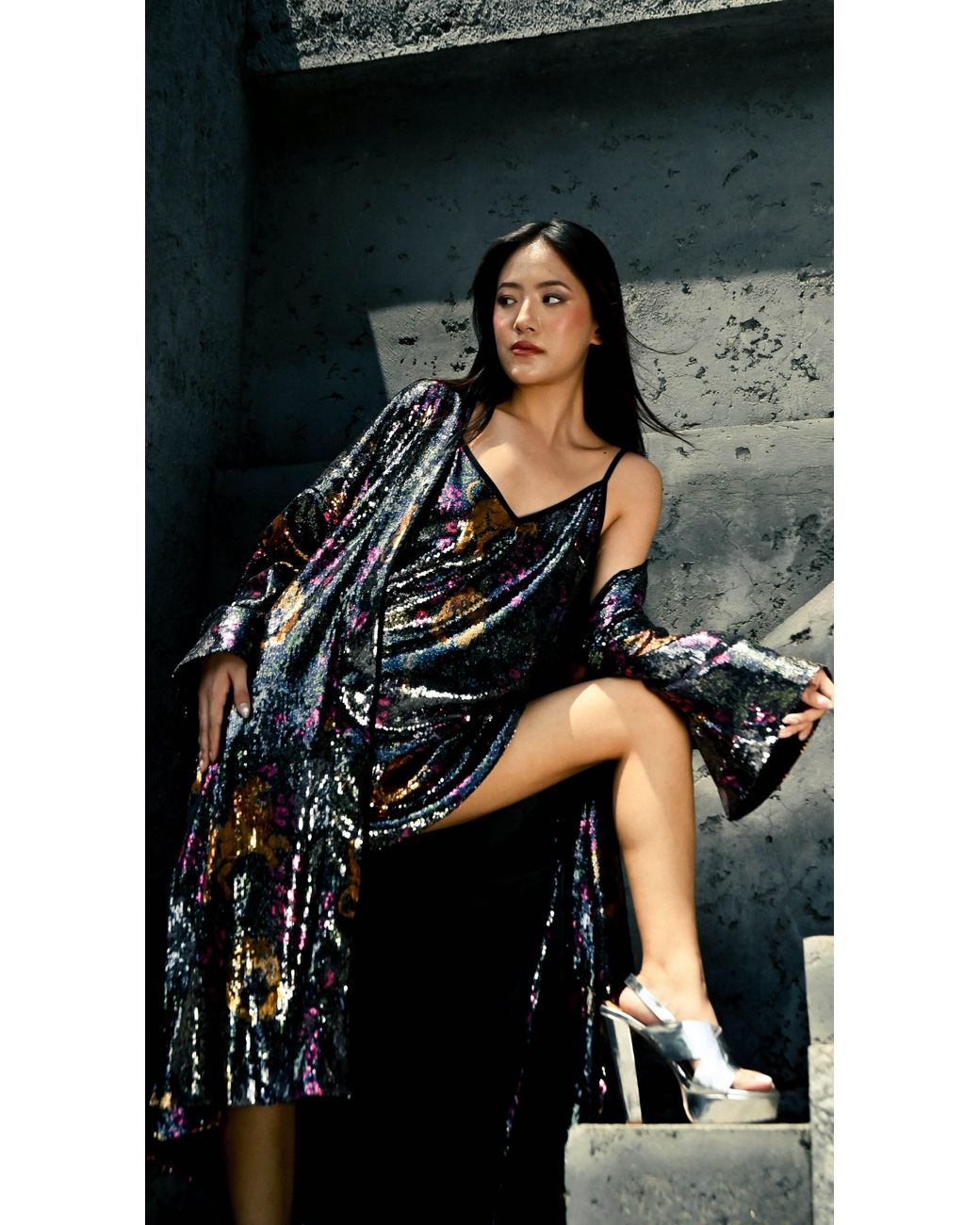 Any Old Iron Multicolor Big Cats Sequin Short Dress