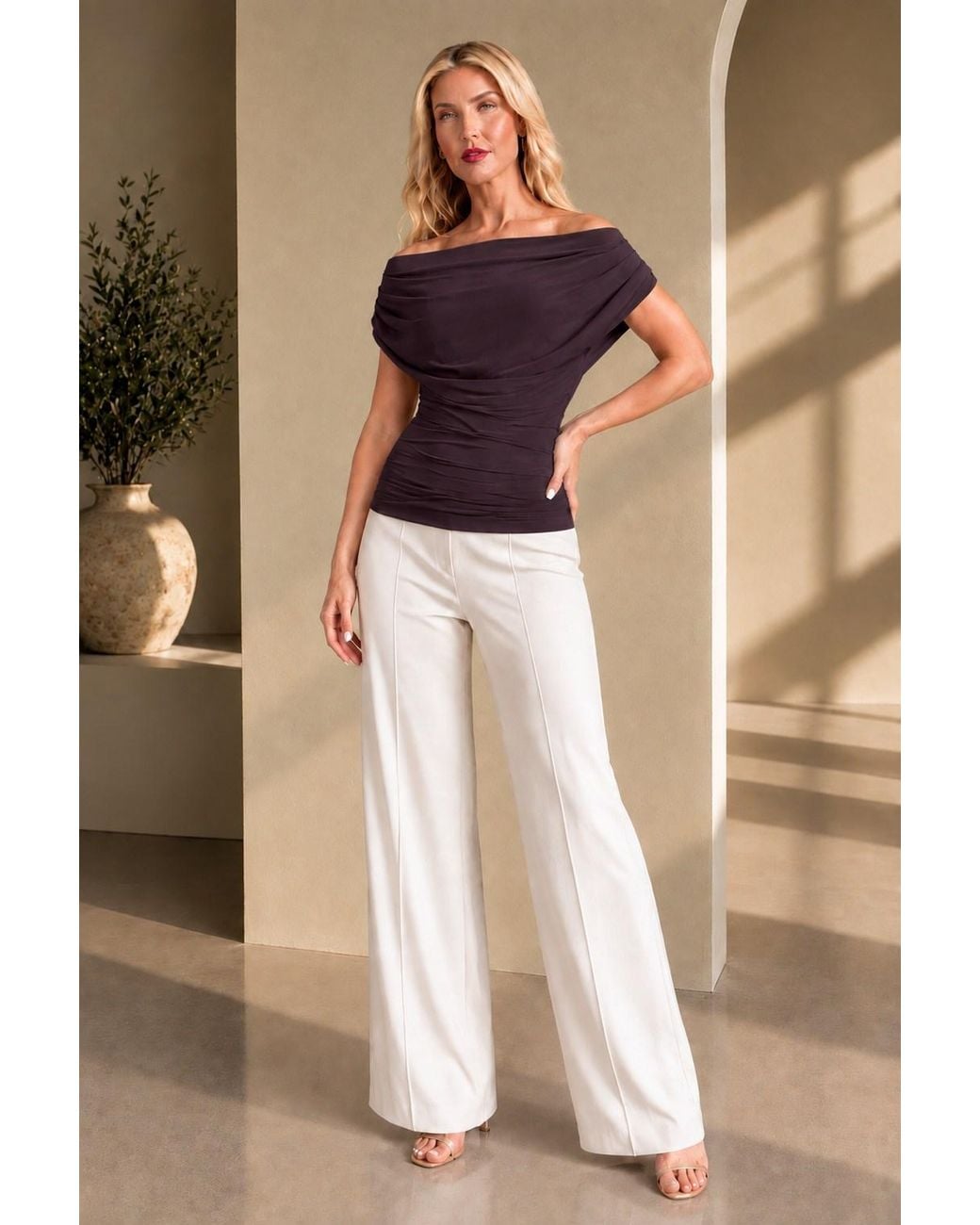 Atom Label Purple Carbon Bardot Occasion Top