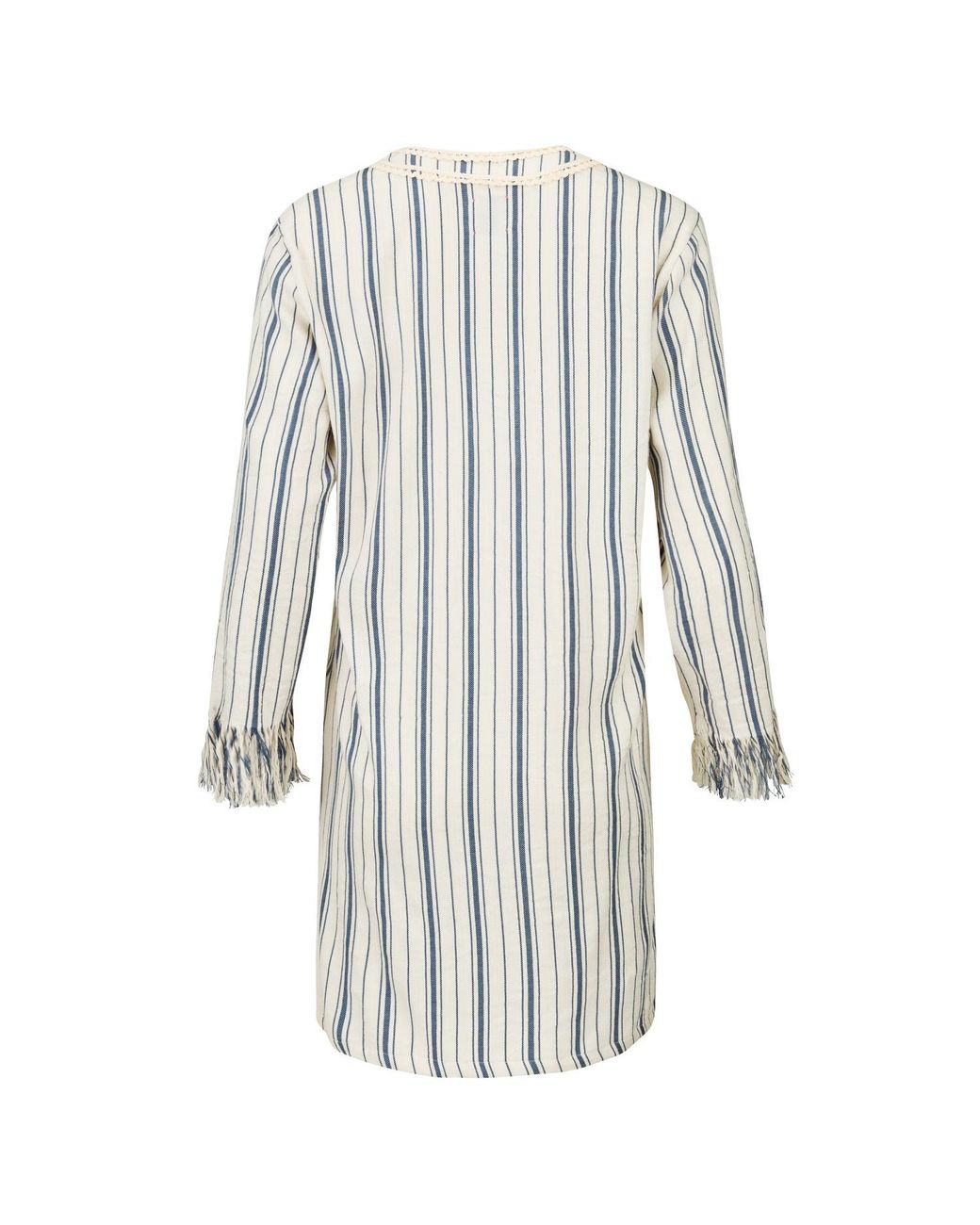 Boutique Kaotique White Moroccan Beach Cover Up Dress Kaftan Stripes