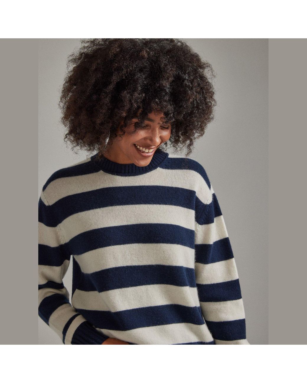 Salts Cashmere Blue Lofty Knit Crew Neck Sweater