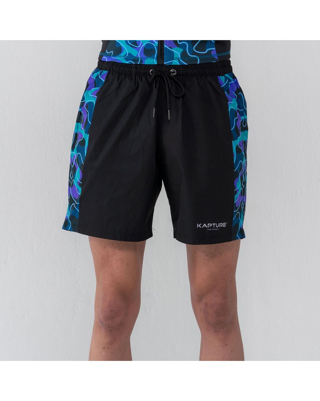Kapture Blue Neo City Camo Shorts for men