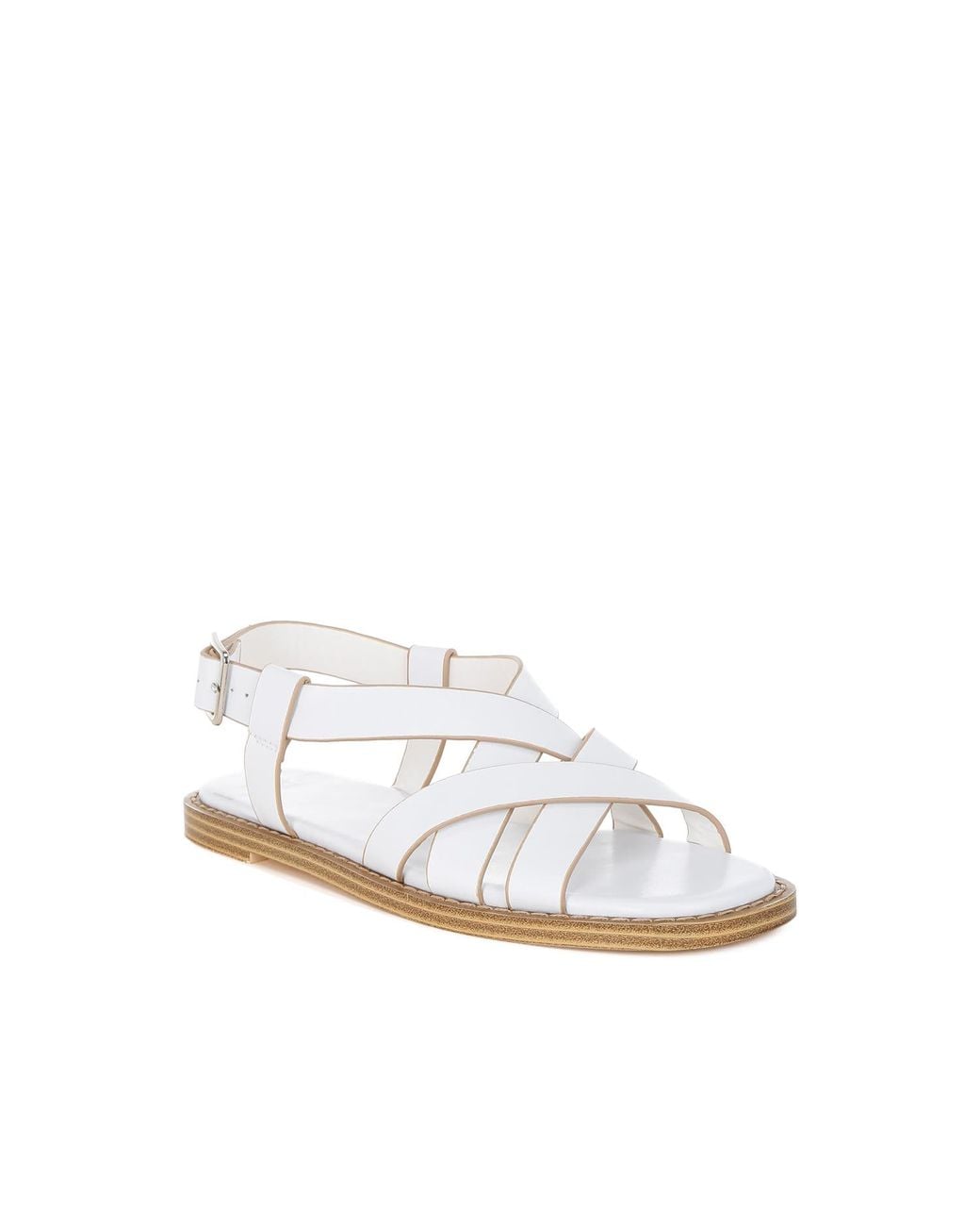Rag & Co White Kapaka Real Leather Flat Gladiator Sandals