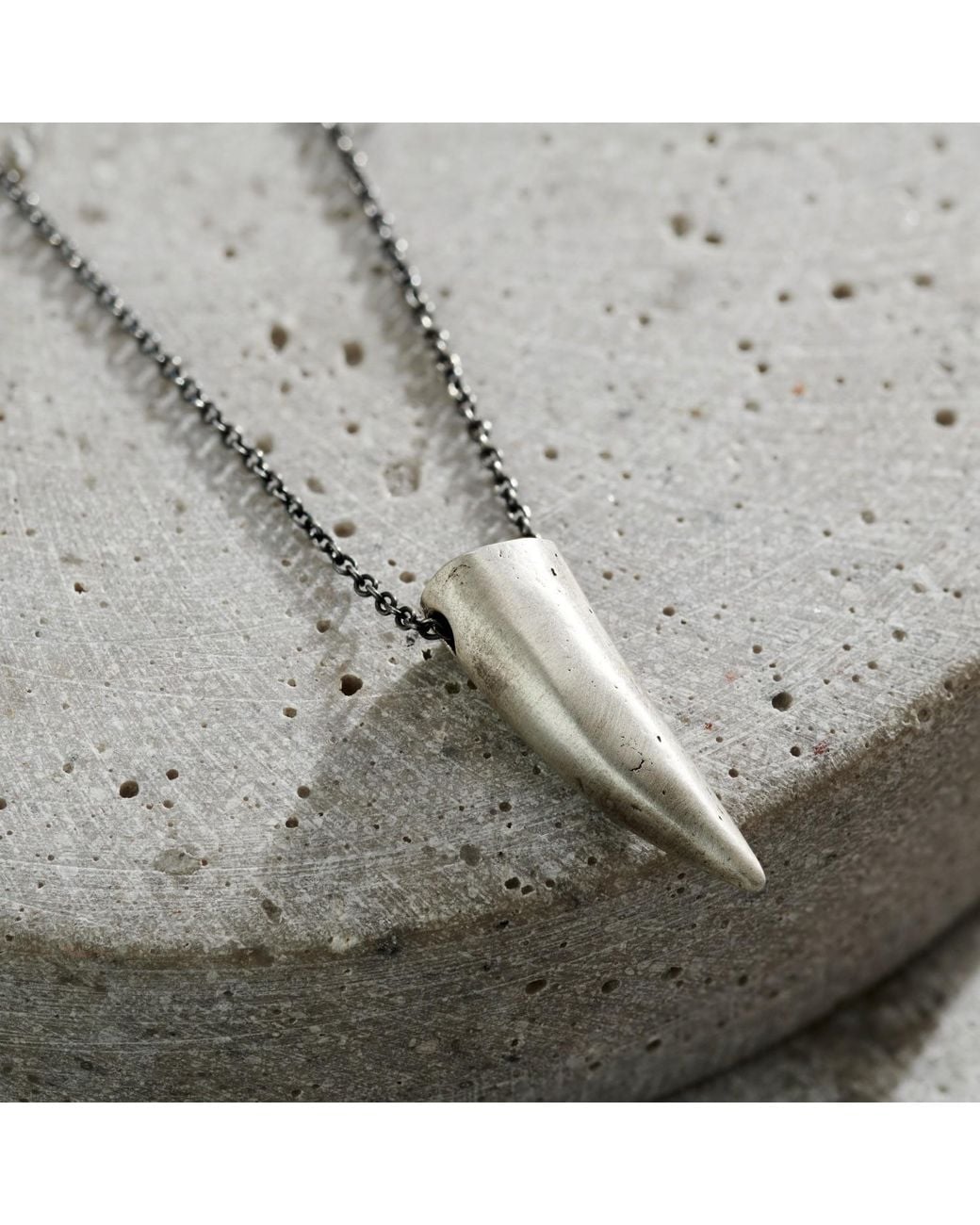 Posh Totty Designs Metallic Oxidised Sharks Tooth Necklace for men