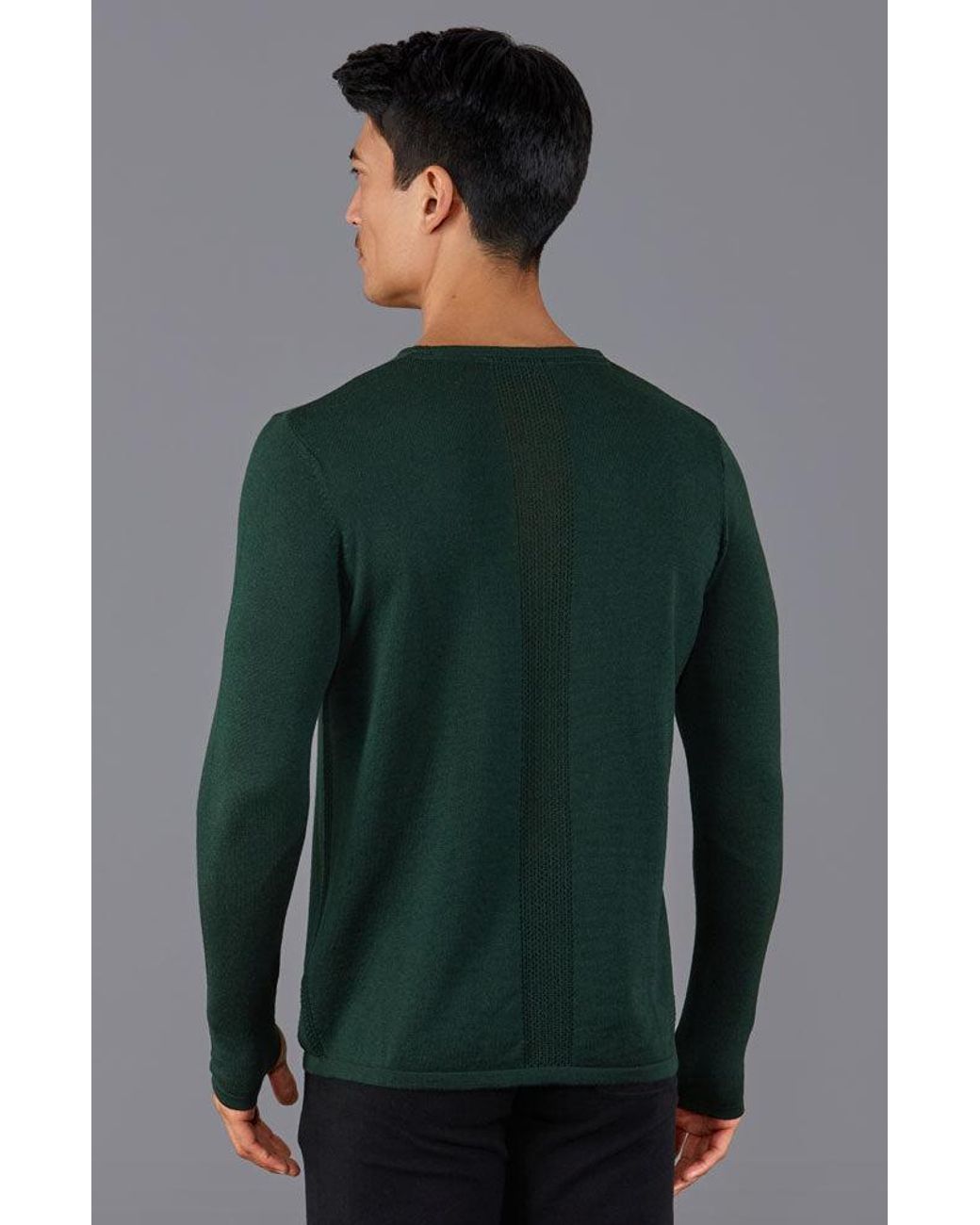 Paul James Knitwear Green Heavyweight Merino Activewear Training Kratos Top for men