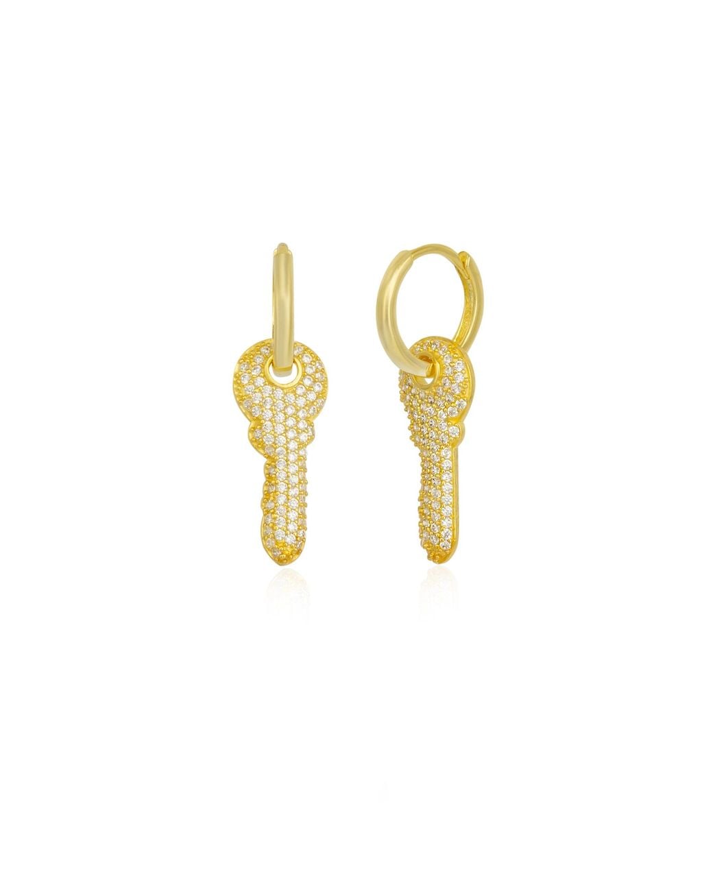 Spero London Metallic Key Color Hoop Sterling Earring