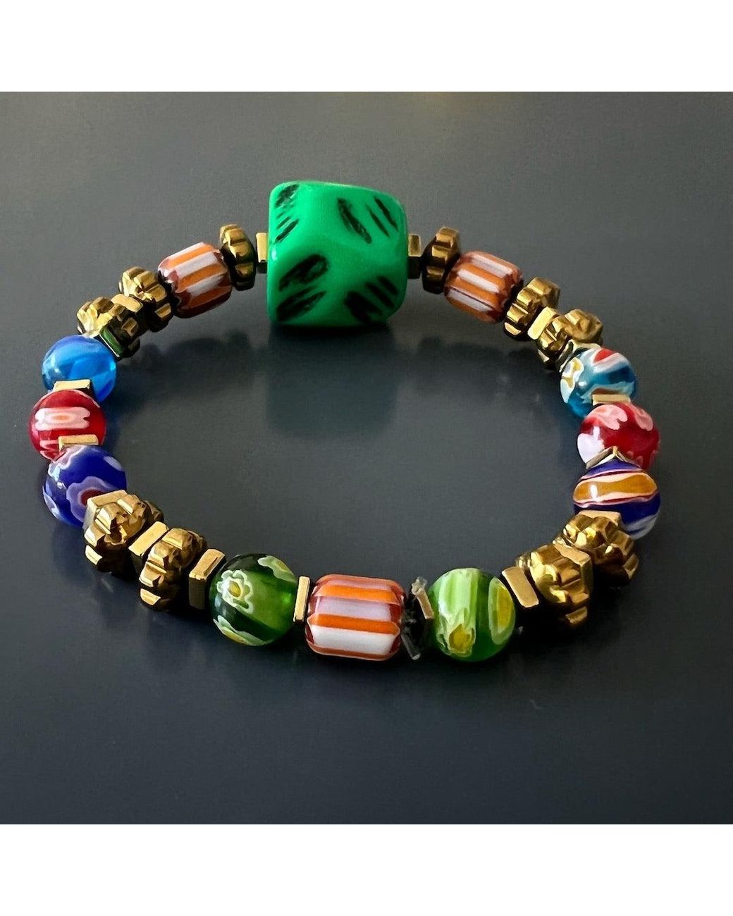 Ebru Jewelry Green African Colors Bracelet