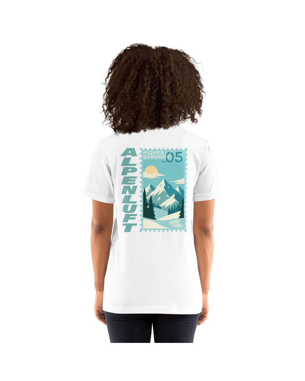 Anchor and Crew Blue Higher Grounds Postmark Organic Cotton T-Shirt