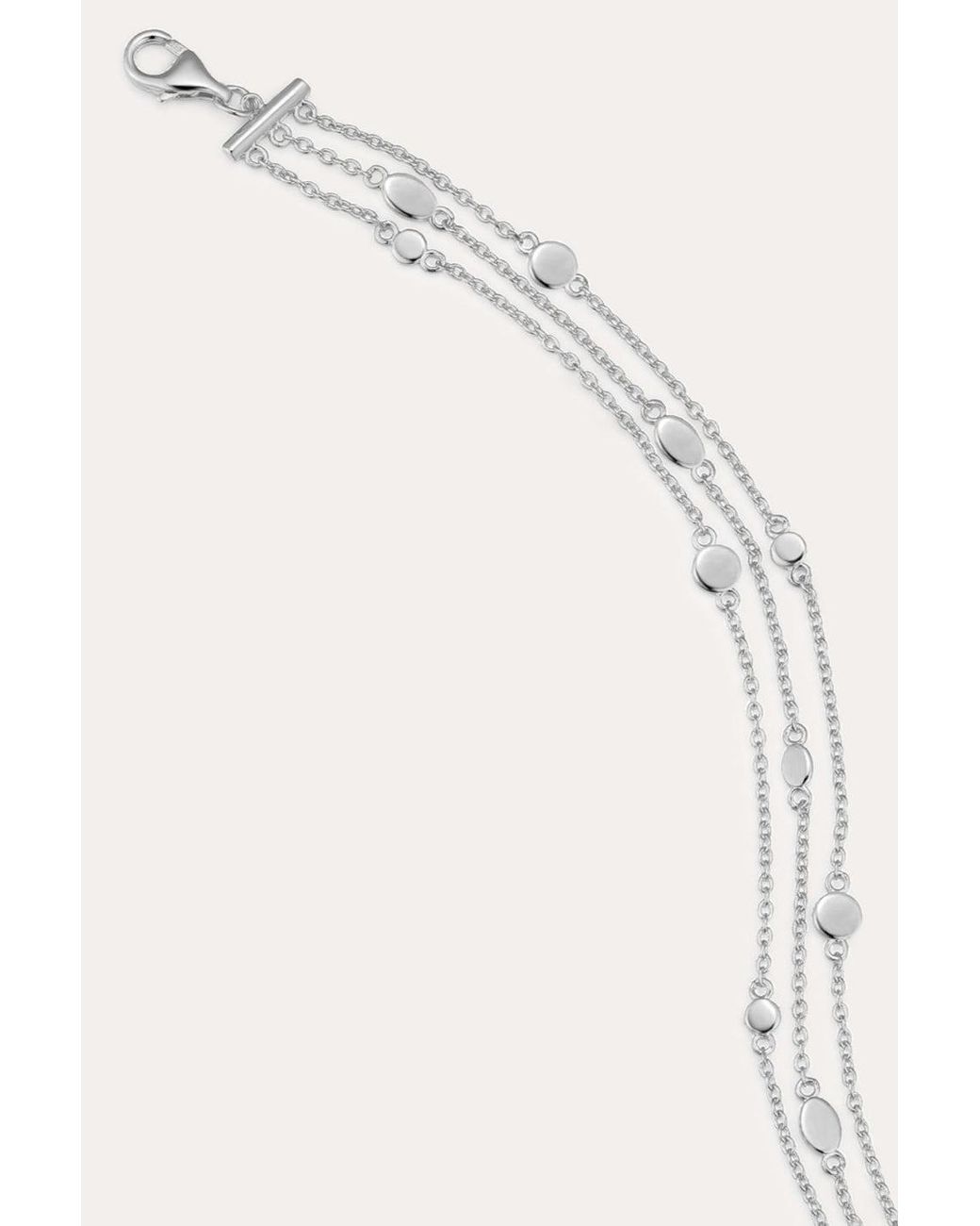 Vanhi Metallic Simone Triple Chain Layered Bracelet