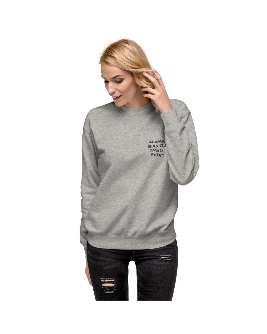 Anchor and Crew Gray Heather Small Print Annotations Organic Cotton Sweatshirt