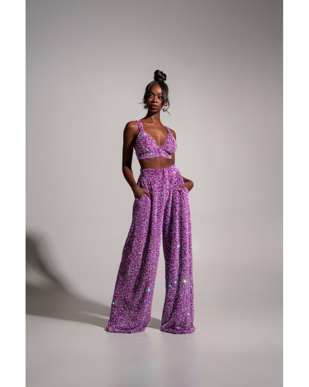 Ofuure Purple ' / Liza Sequin Bra Top