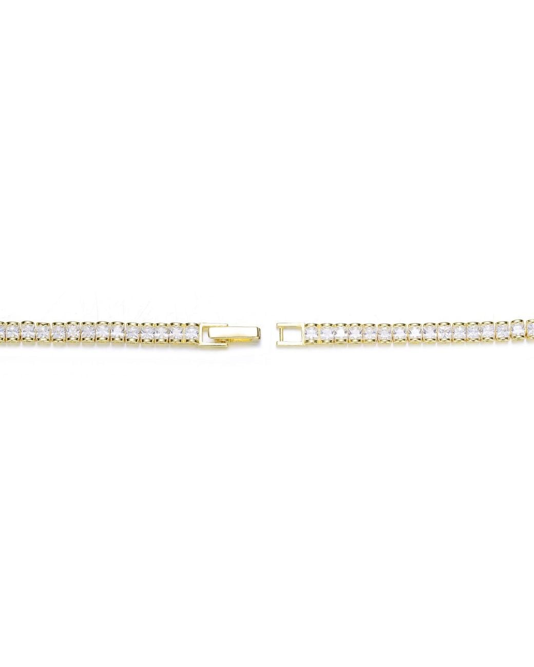 Genevive Jewelry Metallic Genevive Sterling Plated With Cubic Zirconia Graduating Tennis Bracelet