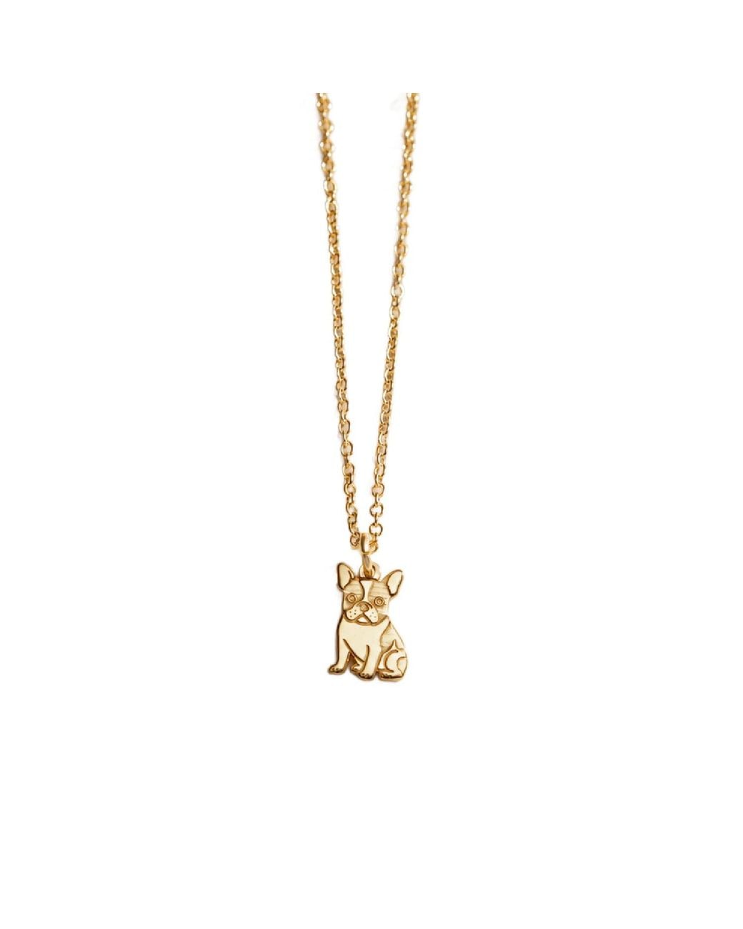 Posh Totty Designs Metallic Plated French Bulldog Dinky Charm Necklace