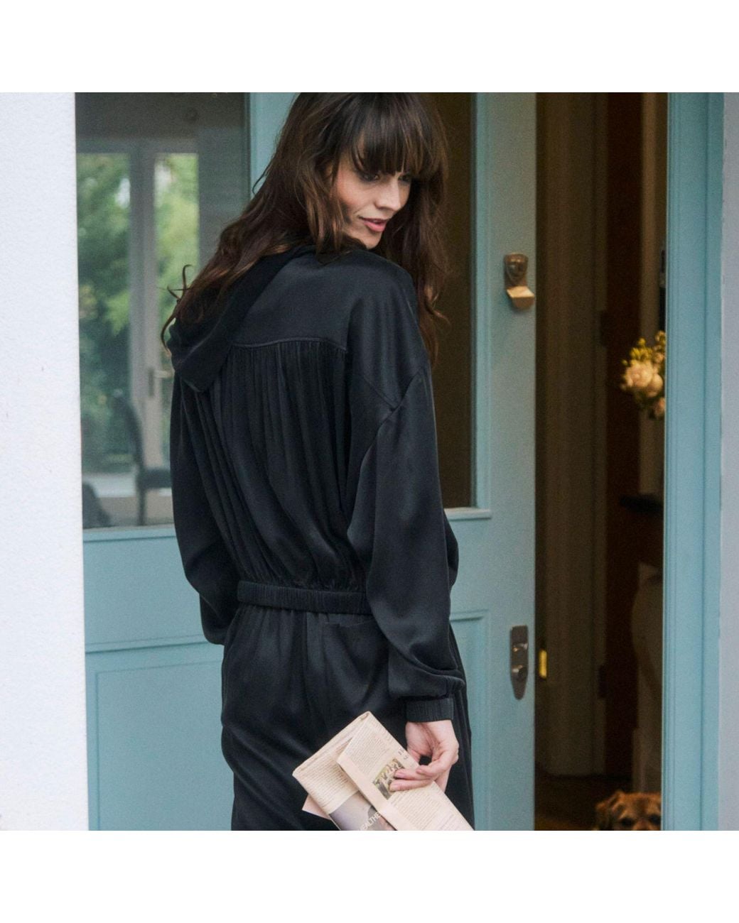 Mamu Dream Blue Washable Organic Stretch Silk Bomber Jacket