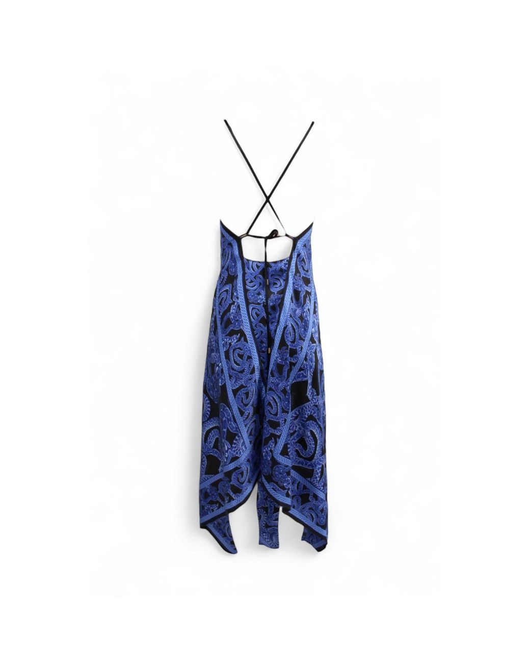 Monzlapur New York Blue Silk Serpent Noir Dress