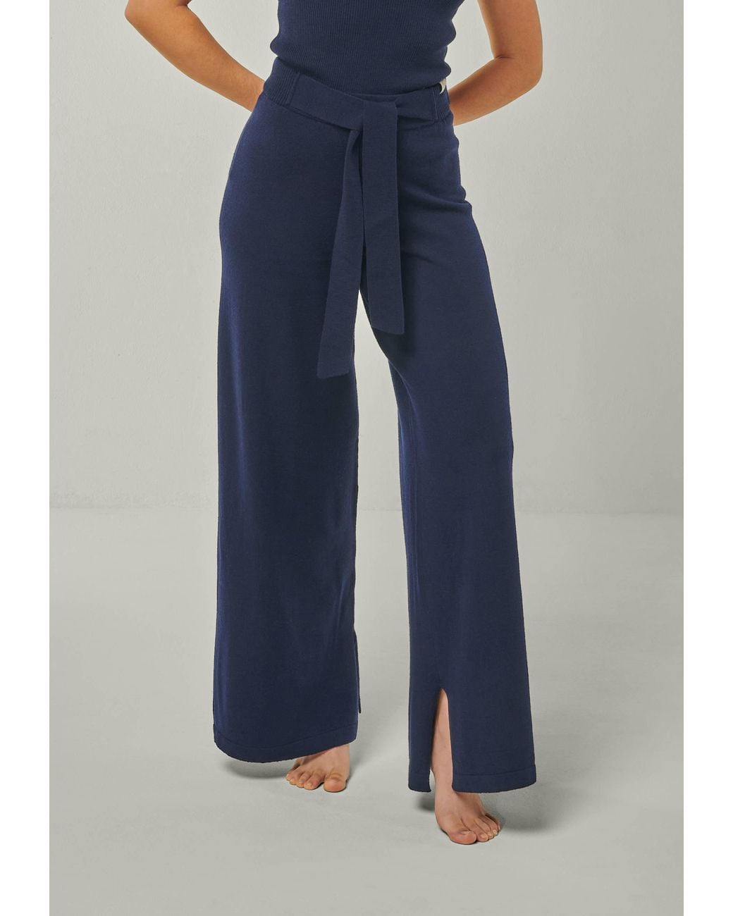 YOU LOOK PERFECT Blue Pants Bailey, Wide Lounge Pants For Ladies