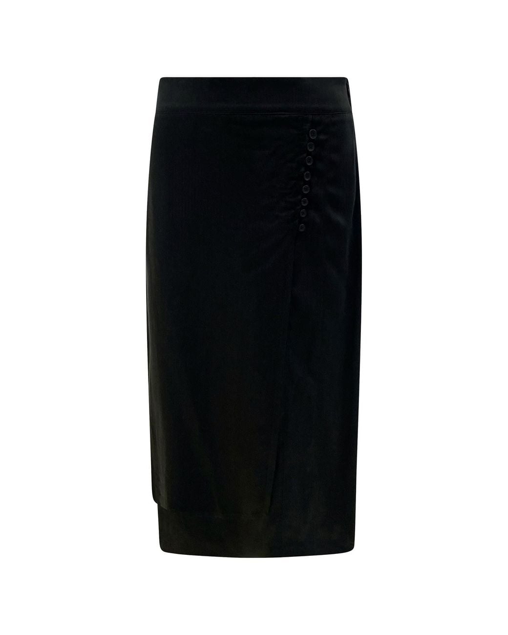 Haris Cotton Black Pure Viscose Wrap Skirt