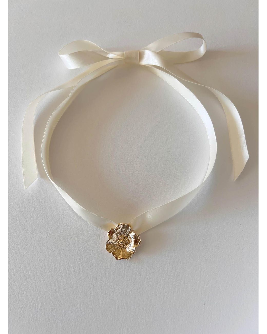 Astor & Orion Metallic Poppy Flower Satin Ribbon Choker Necklace