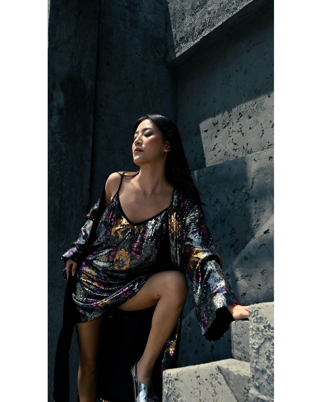 Any Old Iron Multicolor Big Cats Sequin Short Dress