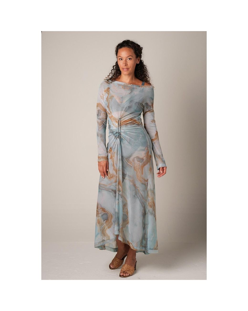 Serotone Swim Blue Mesh Long Dress