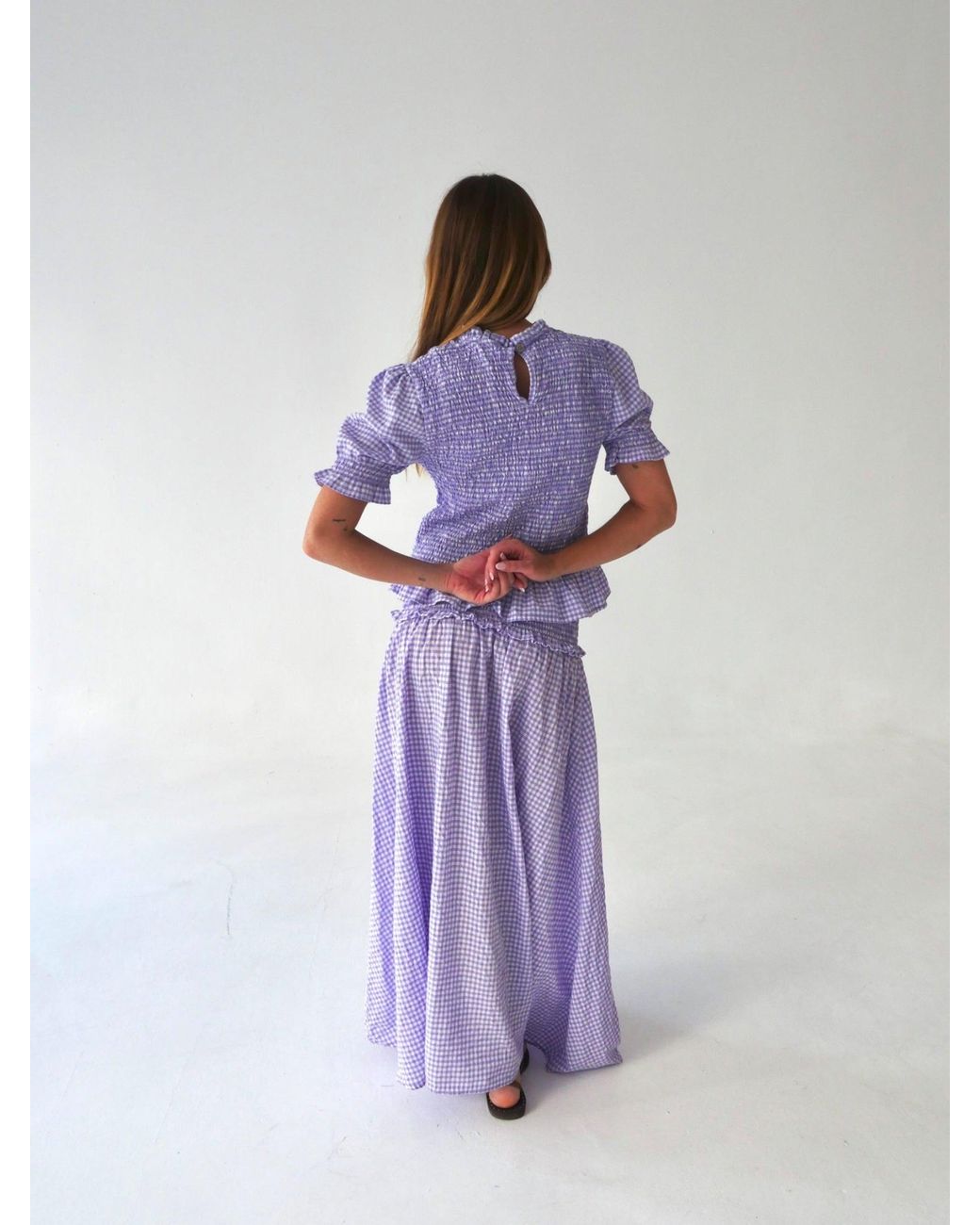 Mind Traveler Purple Lea Gingham Top