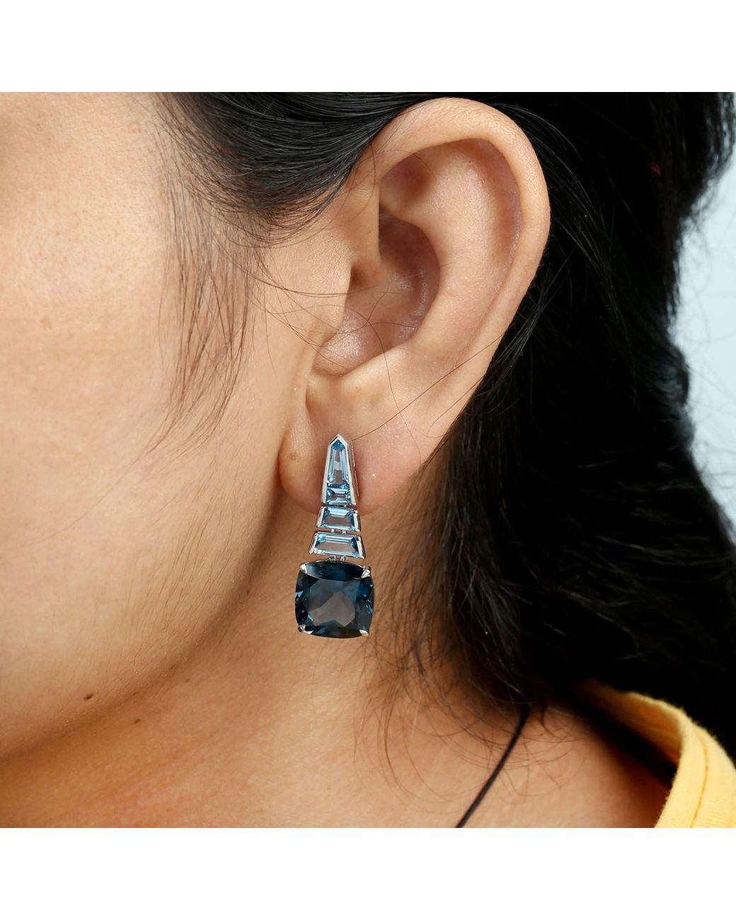 Artisan Blue 14K London Topaz Drop Earrings