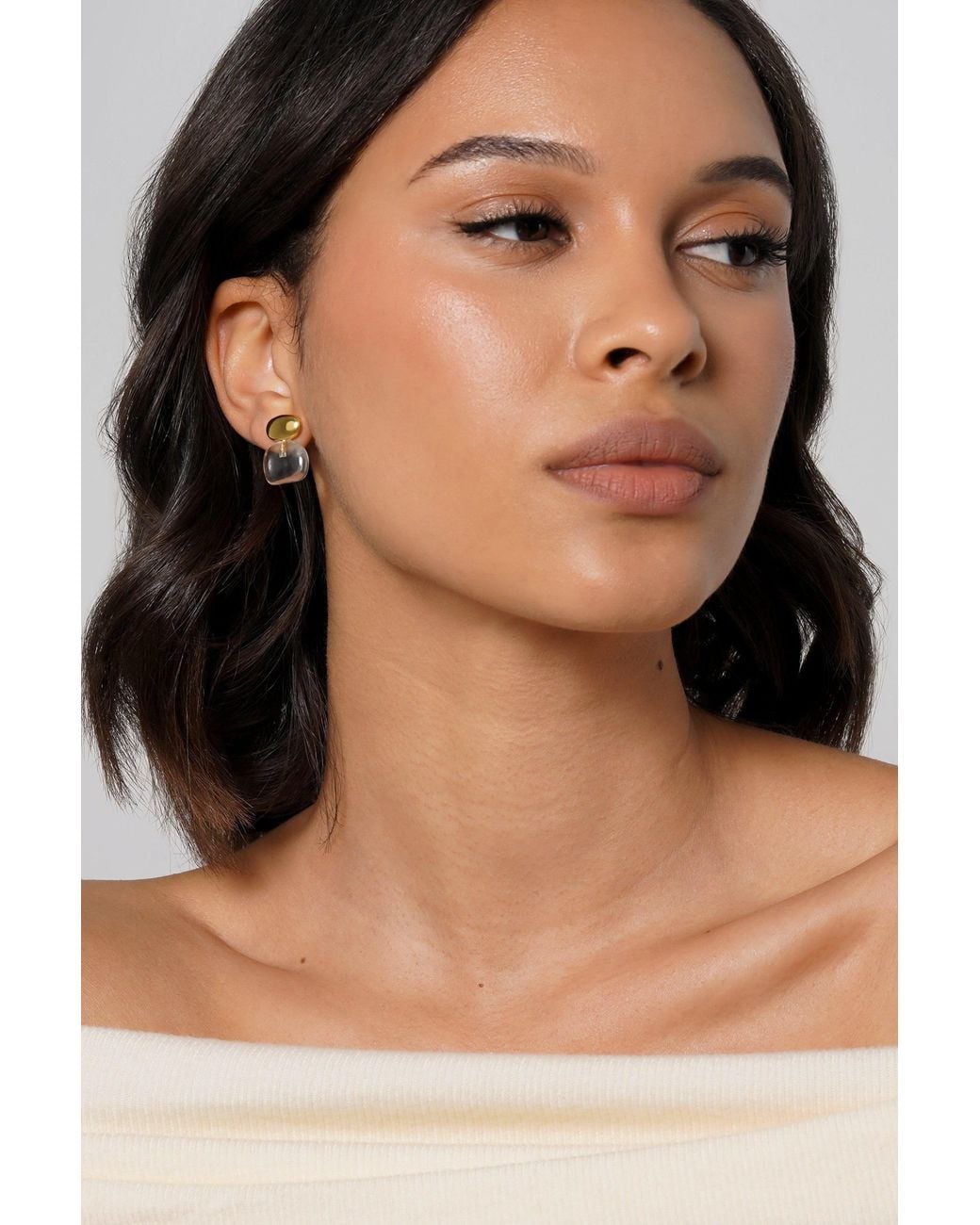 Zynnia Collective Metallic Pebble Stack Studs