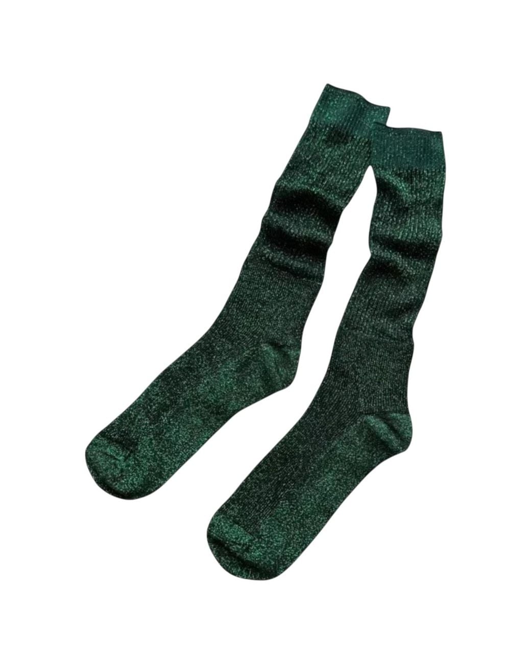 HIGH HEEL JUNGLE by KATHRYN EISMAN Green Glitter Dance Socks