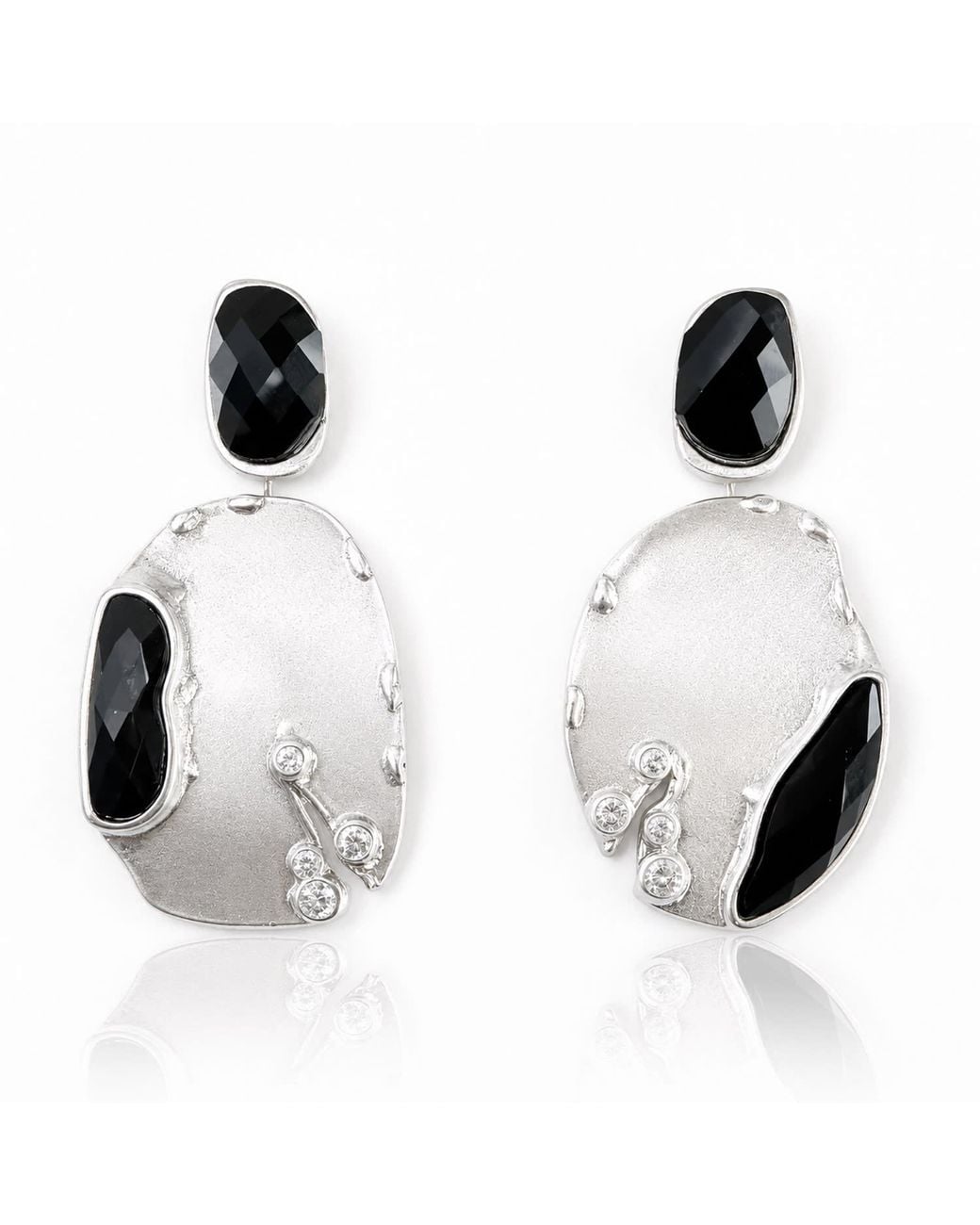 Rare Matters Jewelry White Cascade Onyx Gemstone Earring