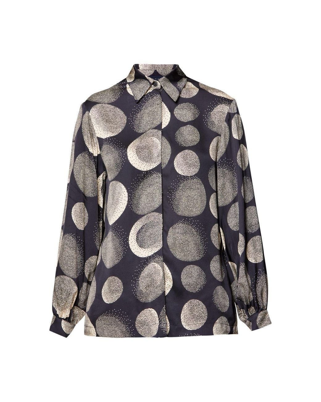 Helen Mcalinden Gray Viola & Ivory Print Blouse