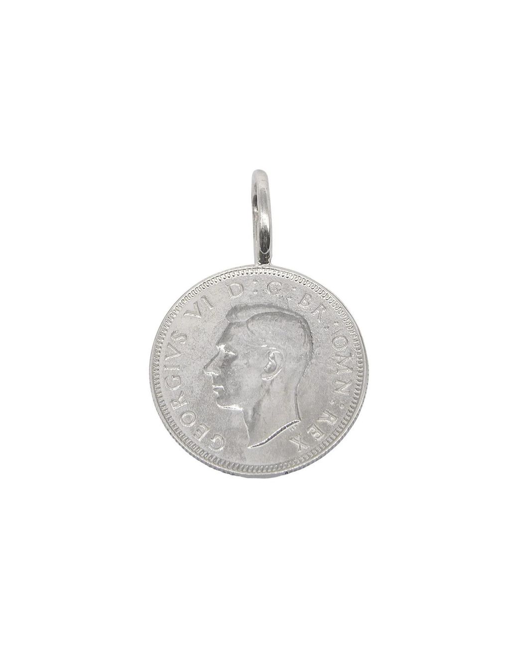 Katie Mullally Metallic Scottish Shilling Coin Charm & Chain for men