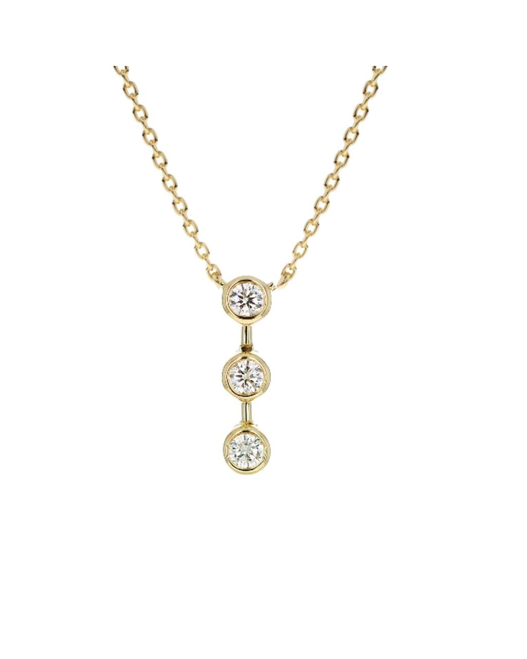 Lily Flo Jewellery Metallic 3 Lab Grown Diamonds Vertical Bar Necklace On Solid 9K