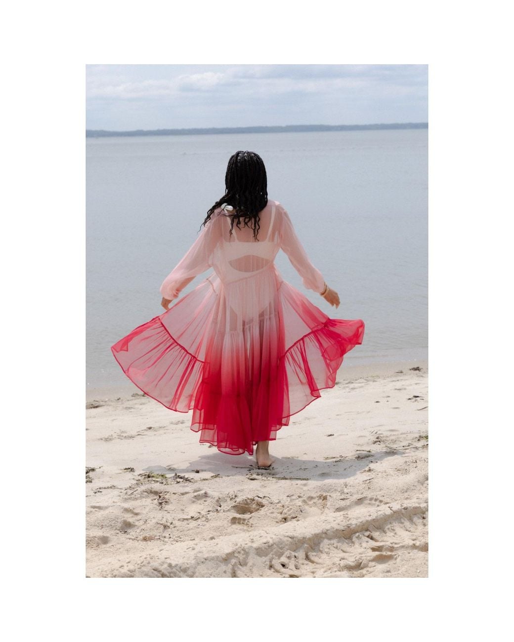 Saachi Ombré Tiered Sheer Kimono