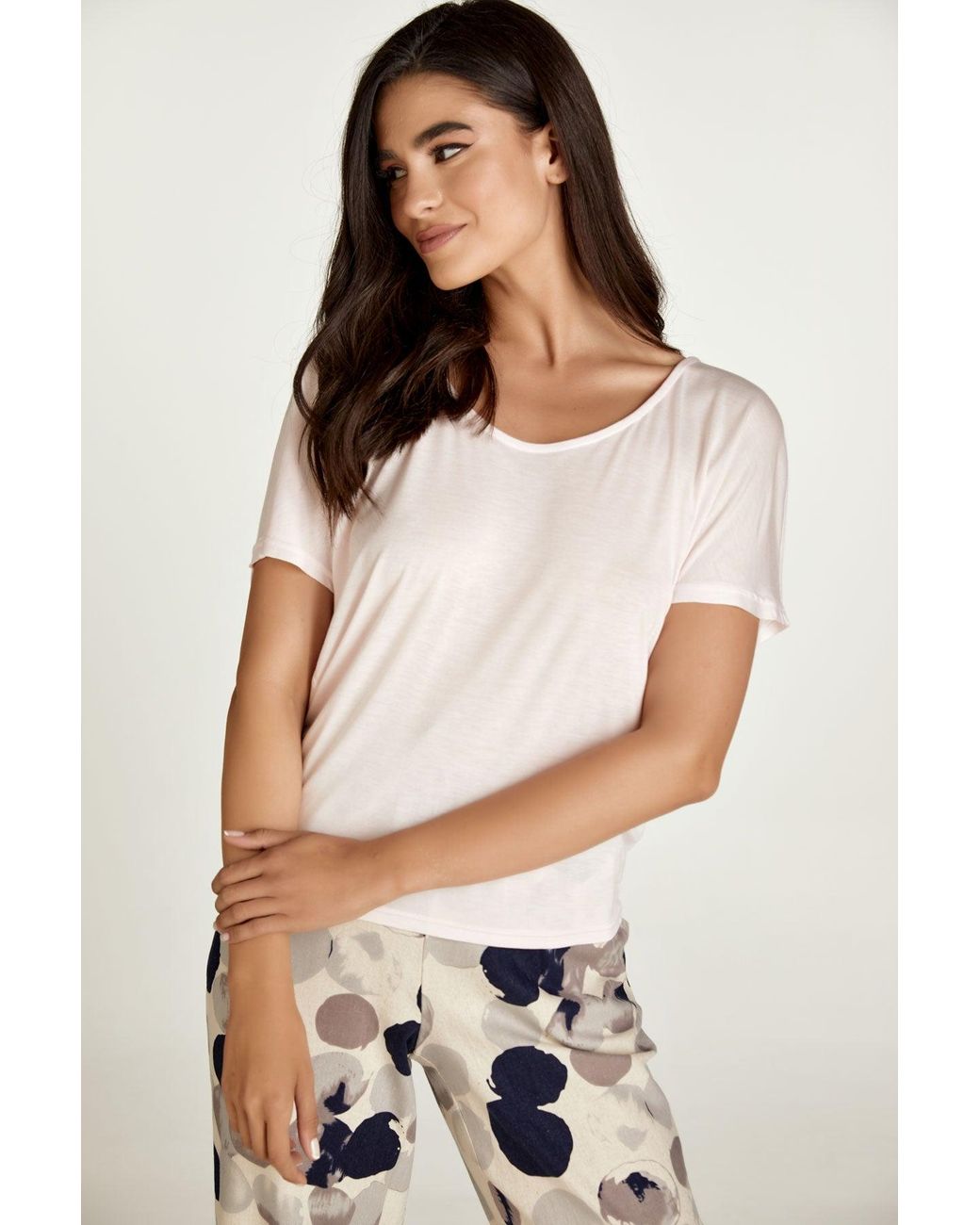 Conquista Purple Light Drape Back Top