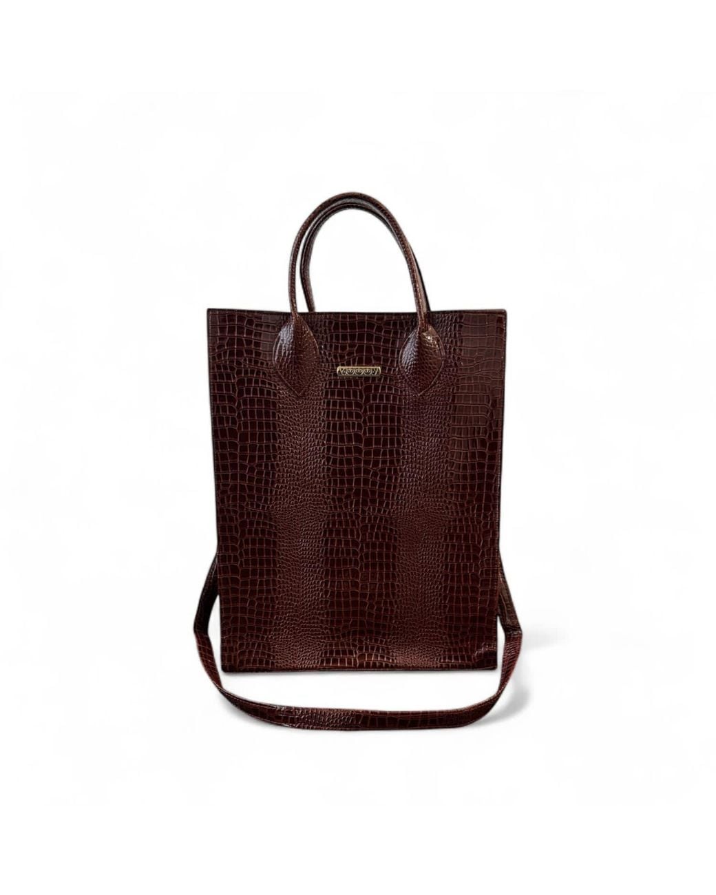 Jpo Brown Light Faux Leather Tote Bag for men