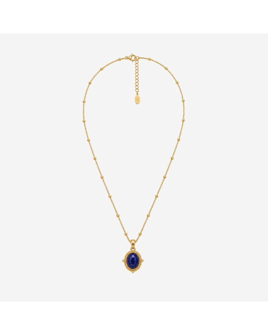 Uchi and Soto Metallic Enso Solid 925 With 18K Vermeil & Lapis Lazuli Stone Necklace