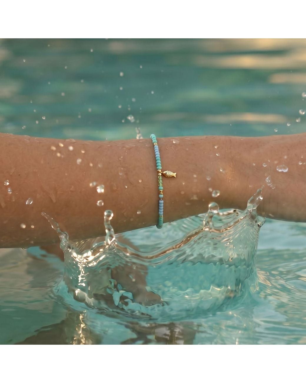 With Love Darling Blue Fish Beaded Bracelet