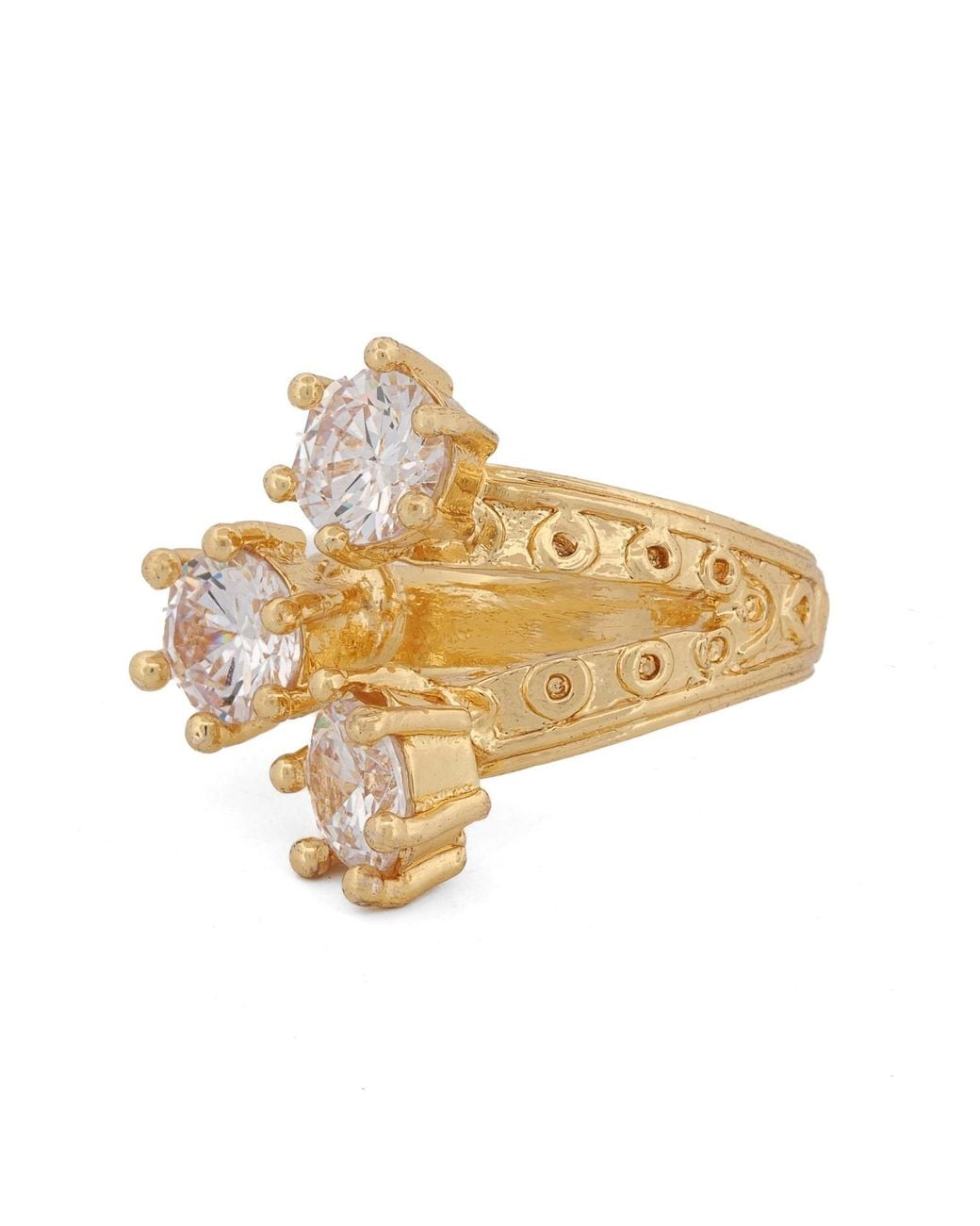 Ebru Jewelry Metallic Triple Shine Goddess Diamond Ring