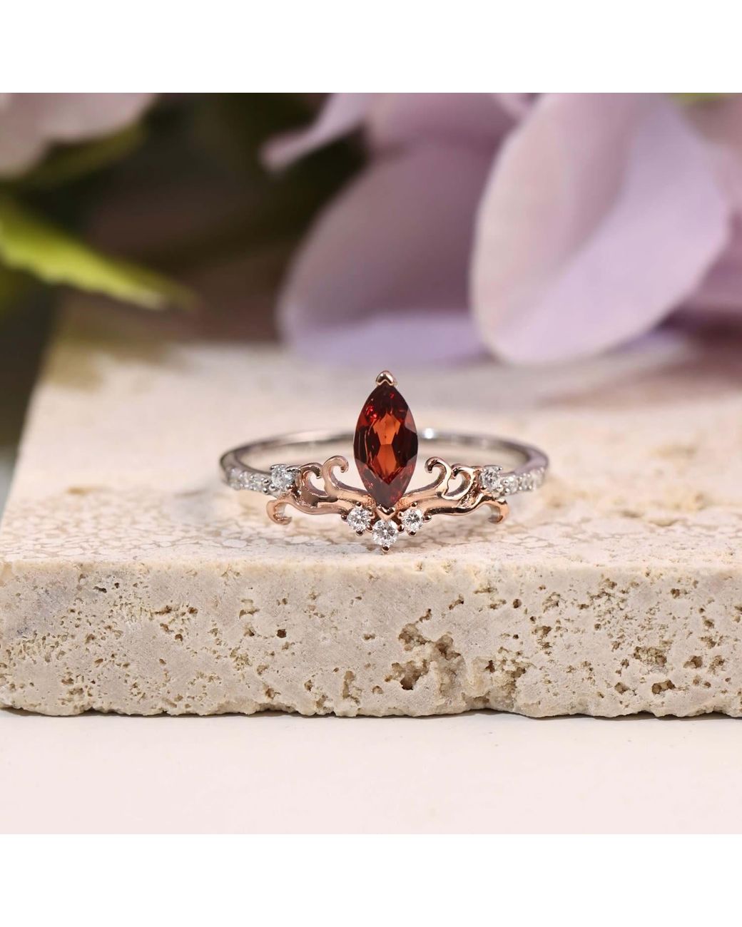 Azura Jewelry New York Pink Ring Of Fire Vermeil