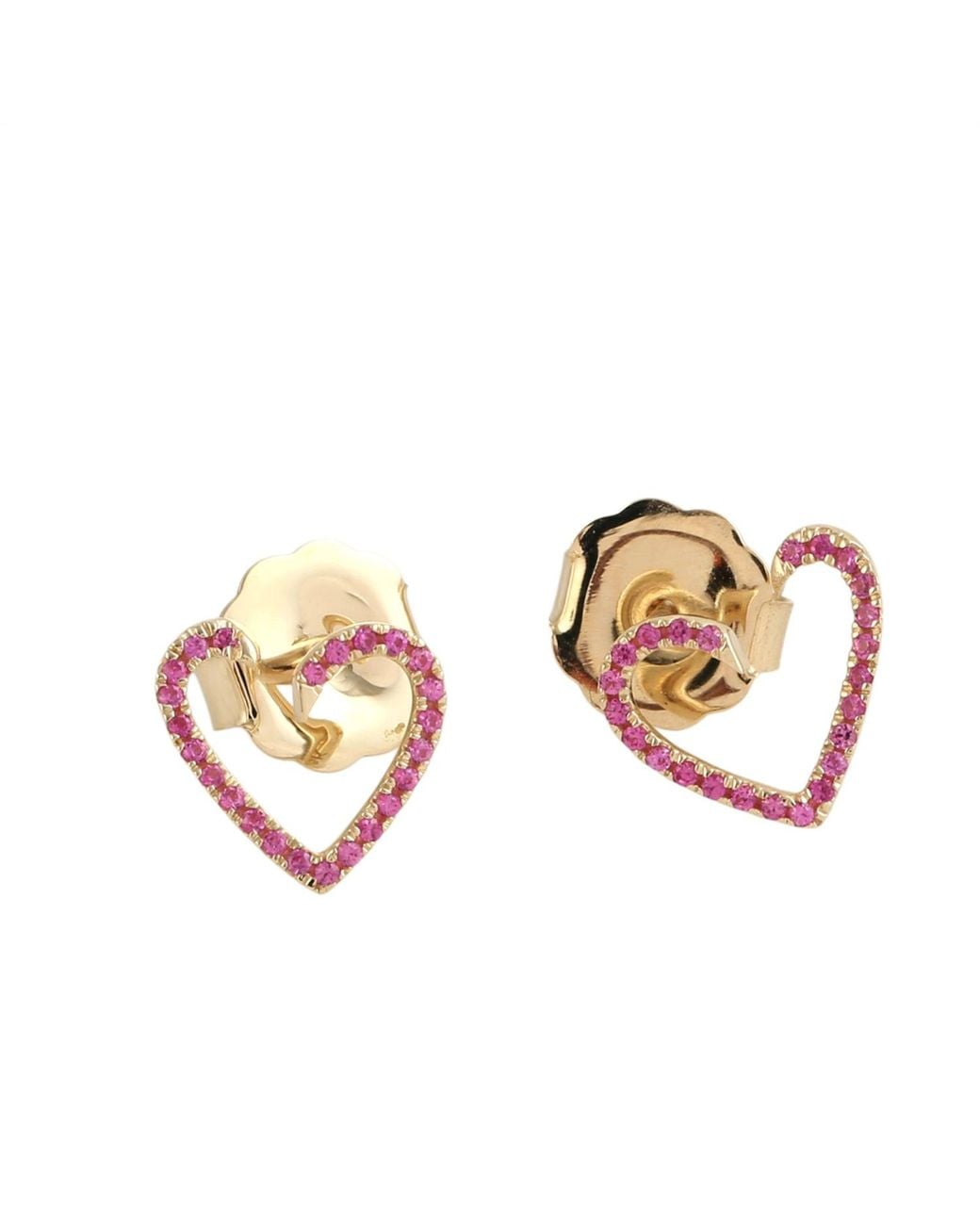 Artisan Metallic 14K Sapphire Open Heart Stud Earrings