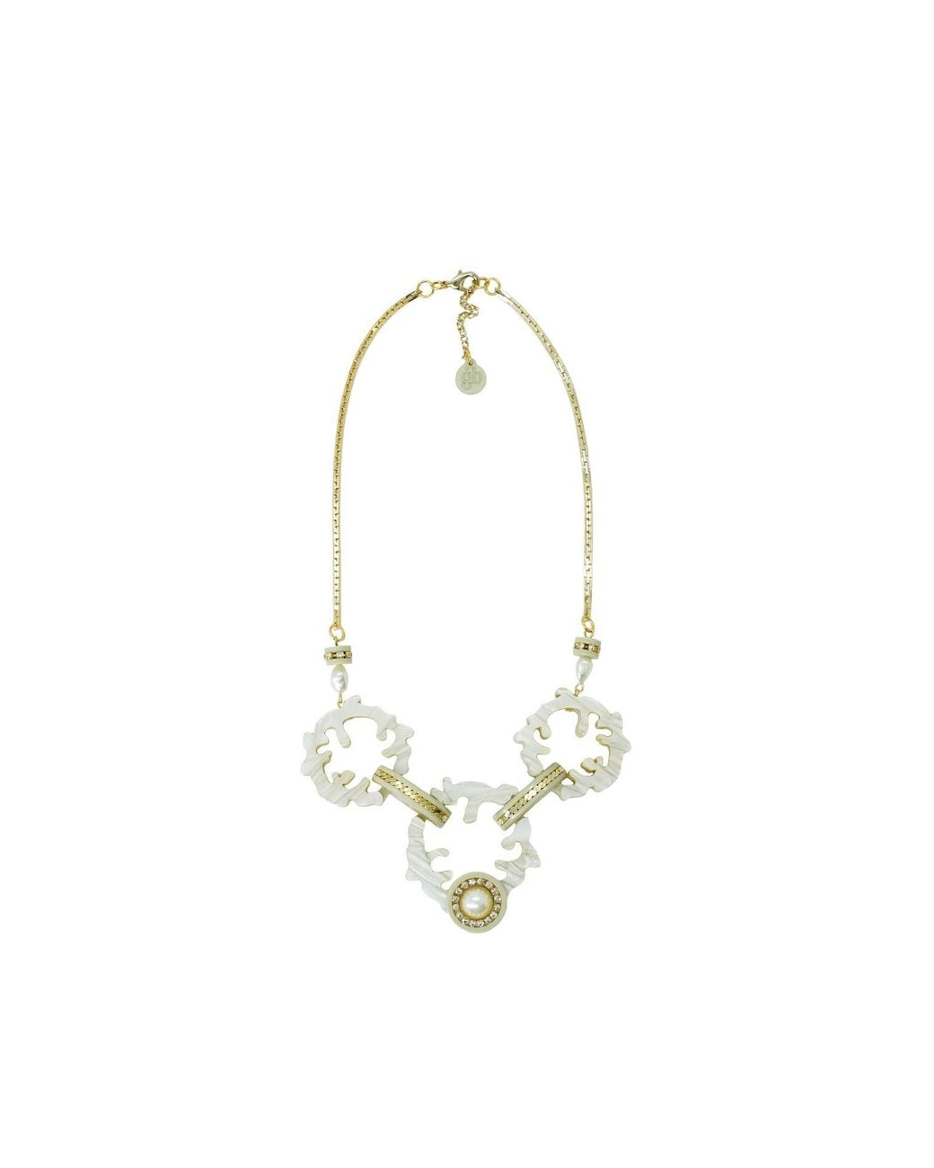 Gissa Bicalho Metallic Handmade Necklace Hoop Coral Clay