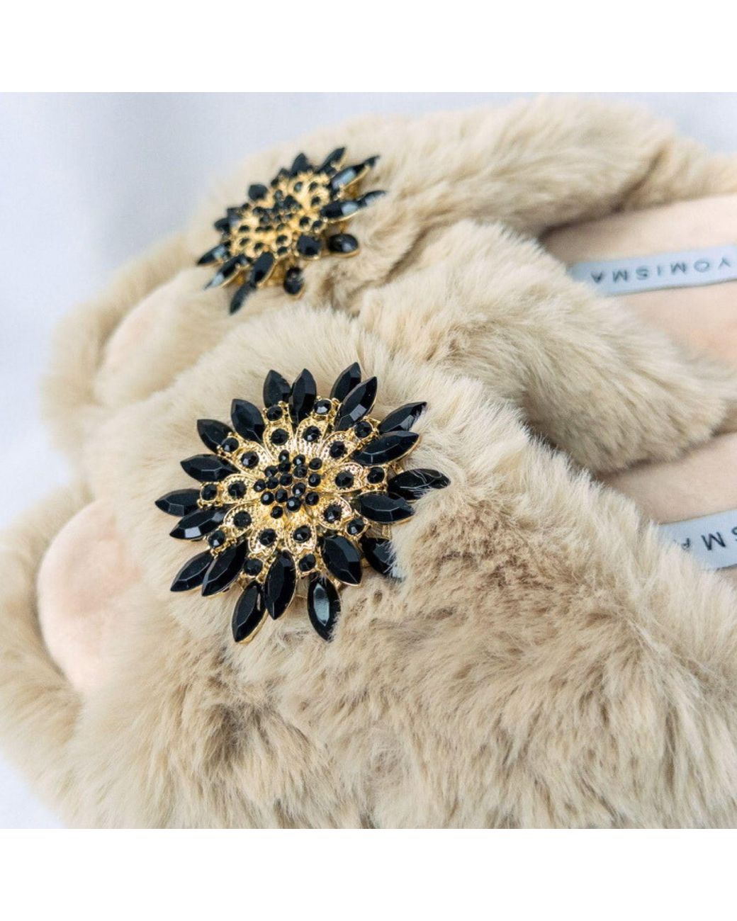 Yomisma Natural Neutrals Faux Fur Slippers