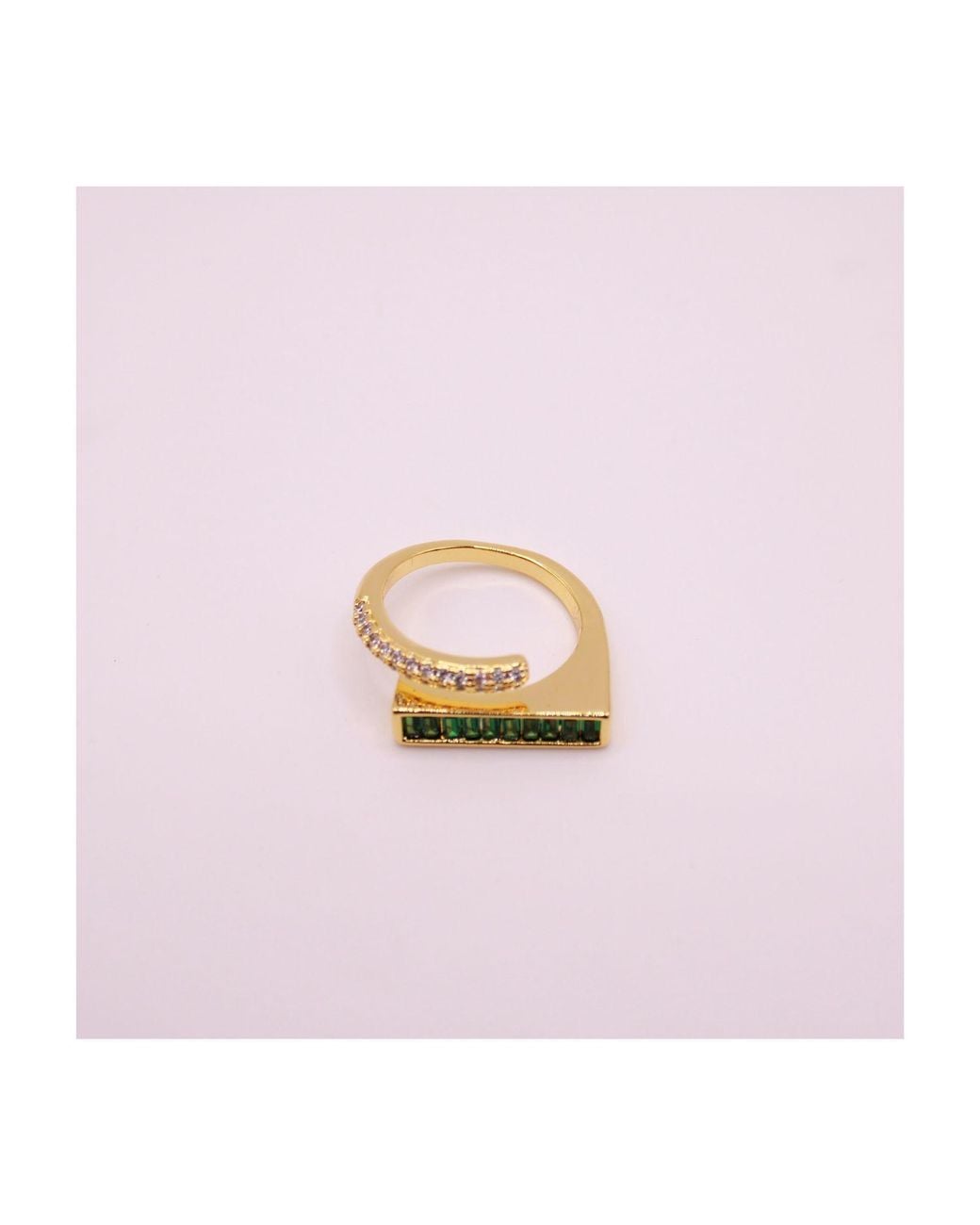 Urbane Jewelry Studio Metallic Emerald Bar Wrap Ring