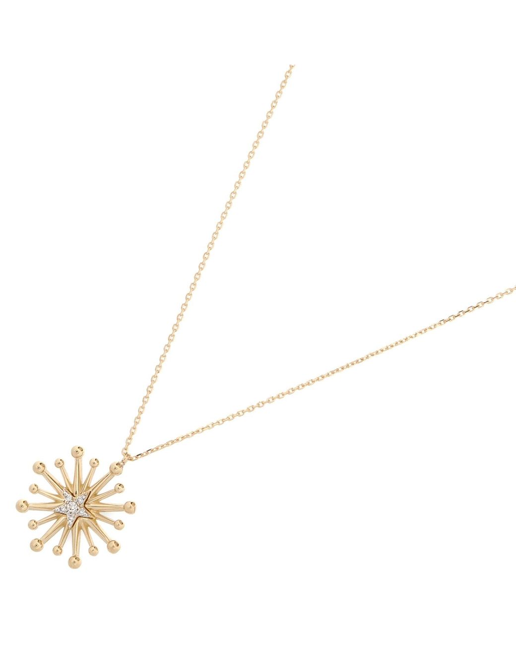 Ebru Jewelry Metallic Spiritual Sunlight Diamond Necklace